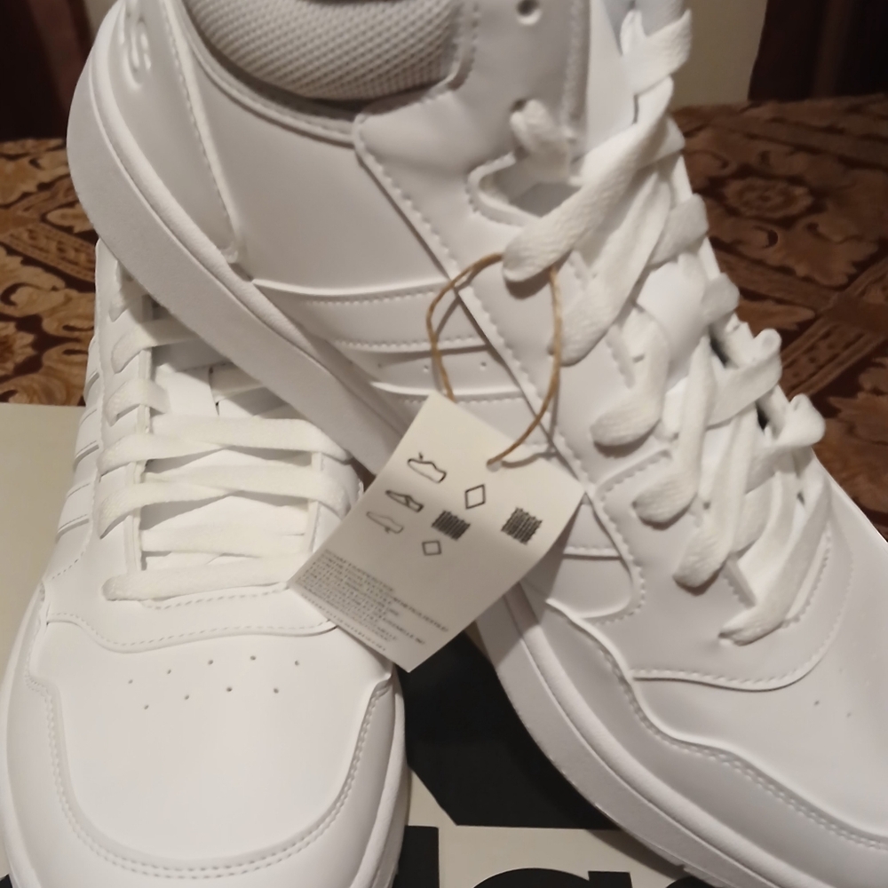 Adidas Hoops 3.0 Mid White GW5457 Women's Size 11 NEW!!